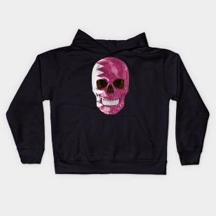 Qatar Flag Skull - Gift for Qatarian With Roots From Qatar Kids Hoodie